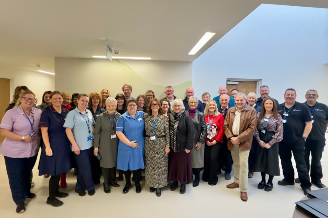 Nightingale House Hospice staff volunteers-and-trustees-gather for the handover of the new Inpatient Unit
